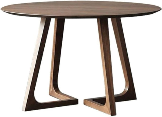 47 Inch Rubberwood Table - Mid Century Modern Style Round Dining Table