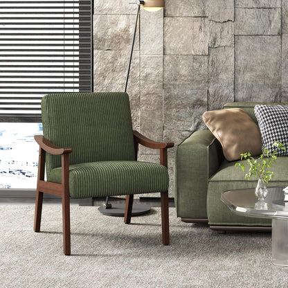 Mid-Century Modern Armchair with Solid Wood Legs